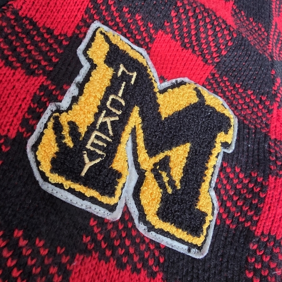 Disney X Forever 21 Mickey Crested Varsity Sweater Cardigan Buffalo Plaid - Picture 3 of 15